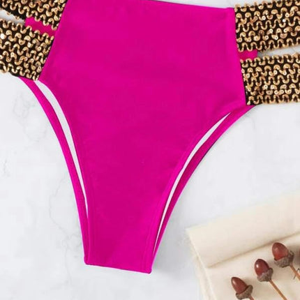 Women's Bandeau High Waisted Bikini Strapless Swimsuits Two Piece Bathing Suits