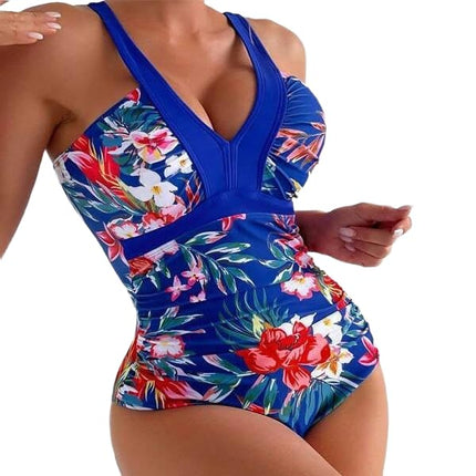 One Piece Swimsuit for Women Deep V Neck Bathing Suits Adjustable Straps Swimwear