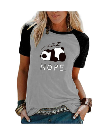 Women's Crewneck Graphic Print T-Shirts Casual Short Sleeve Loose Fit Tops