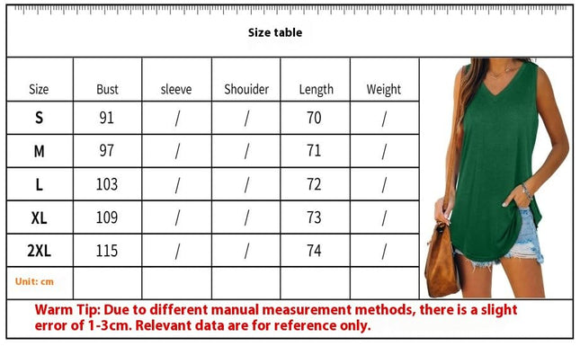 Women's V Neck Tank Top Summer Sleeveless Casual Loose Fit Blouses Tops