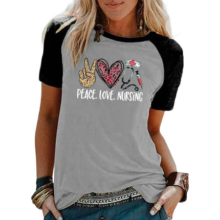 Women's Graphic Print Tops Casual Short Sleeve Summer Crewneck Tee Shirt