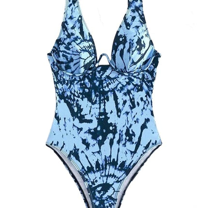 Women One Piece Sexy Deep V Neck Tummy Control Swimsuit Push Up Bathing Suit