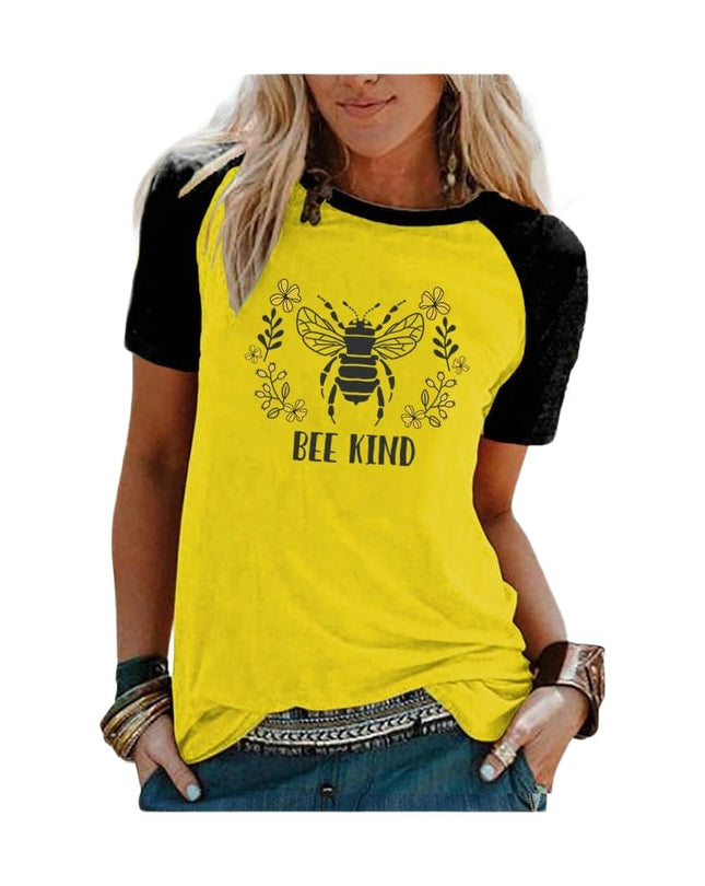 Women’s Graphic Print Raglan Short Sleeve Tops Crew Neck Casual T Shirts
