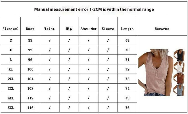 Womens Sexy V Neck Tank Tops Sleeveless Button Henley Shirts Ribbed Cami Blouses