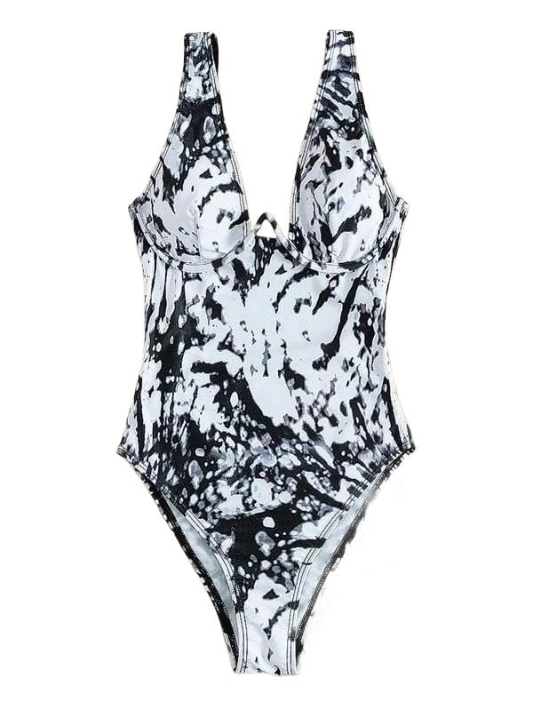 Women One Piece Sexy Deep V Neck Tummy Control Swimsuit Push Up Bathing Suit