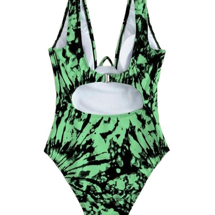 Women One Piece Sexy Deep V Neck Tummy Control Swimsuit Push Up Bathing Suit