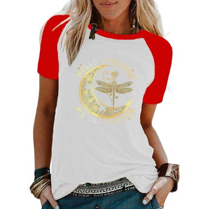 Womens Graphic Tees Short Sleeve Summer Tops Print Crew Neck Casual Cute T Shirts