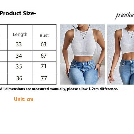 Women's Summer Crew Neck Tank Tops Sleeveless Cropped Ribbed Slim Fit Tops