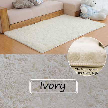 Area Rugs, Home Decor Super Soft Touch Feeling Indoor Modern Shaggy Fluffy Carpet Anti-Skid Area Rug Comfortable Memory Foam Padding for Living Room Bedroom Grey