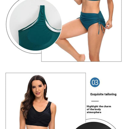 Women High Waisted Bikini Sets Two Piece Swimsuit Push Up Twist Front Bathing Suit