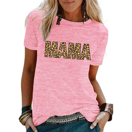 Womens Summer Casual T Shirts Letter Print Short Sleeve Tops Loose Fit Crewneck Top