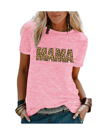 Womens Summer Casual T Shirts Letter Print Short Sleeve Tops Loose Fit Crewneck Top