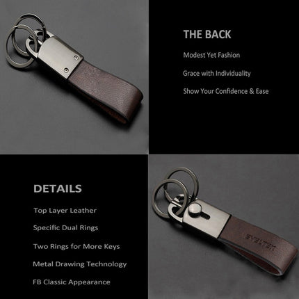 Key Chain for Keys,Car Key Rings & Leather Key Holder for Belt &Key Case& Waist KE-03(Brown)[ 100% Guaranteed Genuine Leather ]