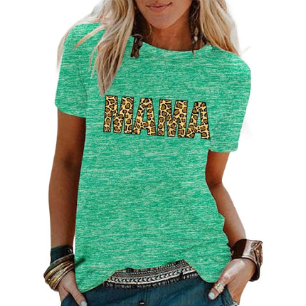 Womens Summer Casual T Shirts Letter Print Short Sleeve Tops Loose Fit Crewneck Top