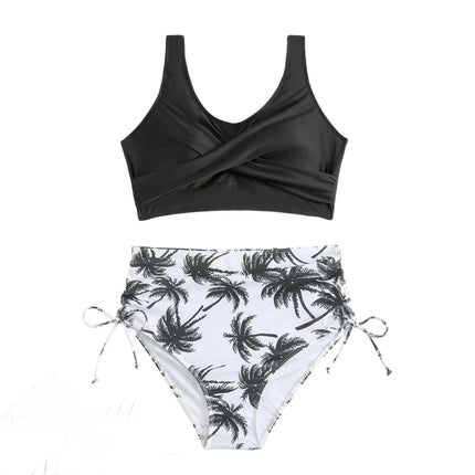 Women High Waisted Bikini Sets Two Piece Swimsuit Push Up Twist Front Bathing Suit