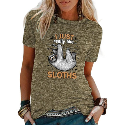 Women's Funny Graphic Print Tee Short Sleeve Crew Neck T Shirt Casual Summer Tops