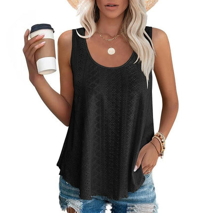 Womens Tank Tops Summer Casual Crew Neck Sleeveless s Top Loose Fit Shirts
