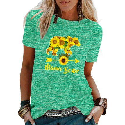 Women's Graphic Print Tops Casual Short Sleeve Summer Crew Neck T Shirt