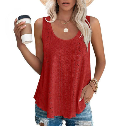 Womens Tank Tops Summer Casual Crew Neck Sleeveless s Top Loose Fit Shirts