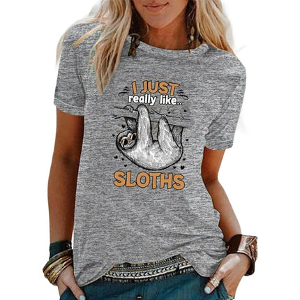 Women's Funny Graphic Print Tee Short Sleeve Crew Neck T Shirt Casual Summer Tops