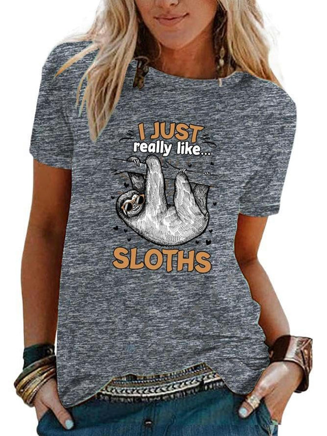 Women's Funny Graphic Print Tee Short Sleeve Crew Neck T Shirt Casual Summer Tops