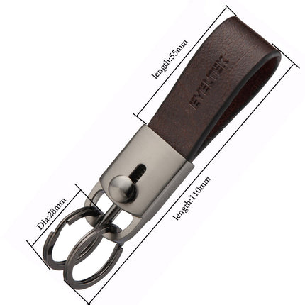 Key Chain for Keys,Car Key Rings & Leather Key Holder for Belt &Key Case& Waist KE-03(Brown)[ 100% Guaranteed Genuine Leather ]