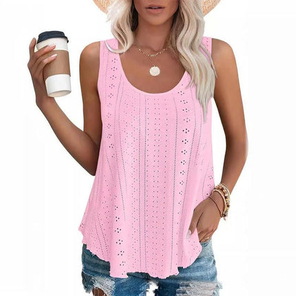 Womens Tank Tops Summer Casual Crew Neck Sleeveless s Top Loose Fit Shirts