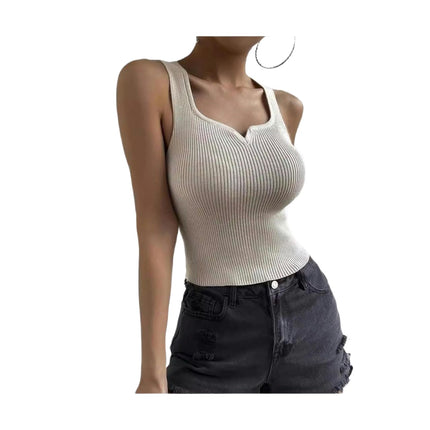 Women’s Ribbed Knit Cropped Tank Tops Summer Sleeveless Square Neck Slim Fit Shirts