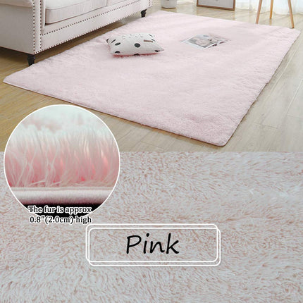 Area Rugs, Home Decor Super Soft Touch Feeling Indoor Modern Shaggy Fluffy Carpet Anti-Skid Area Rug Comfortable Memory Foam Padding for Living Room Bedroom Grey