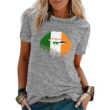 Women's Crew Neck Graphic T Shirts Print Short Sleeve Casual Summer Tops