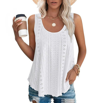 Womens Tank Tops Summer Casual Crew Neck Sleeveless s Top Loose Fit Shirts