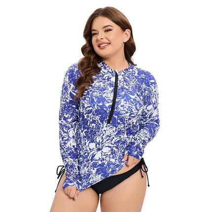 Women's 3 Piece Swimsuit Sexy Push Up Floral Printed Bikini Set with Kimono Cover Ups