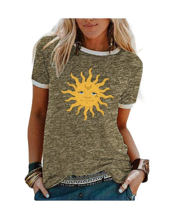 Women's Summer T-Shirt Graphic Tees Funny Printed Casual Short Sleeve Crewneck Tops