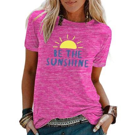 Graphic Tees for Women Short Sleeve Summer Tops Funny Letter Printed Casual T Shirts