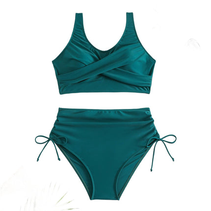 Women High Waisted Bikini Sets Two Piece Swimsuit Push Up Twist Front Bathing Suit