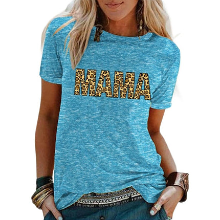Womens Summer Casual T Shirts Letter Print Short Sleeve Tops Loose Fit Crewneck Top