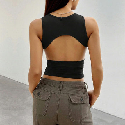 Women's V Neck Sleeveless Lace Trim Casual Tank Tops Loose Fit Basic Blouse