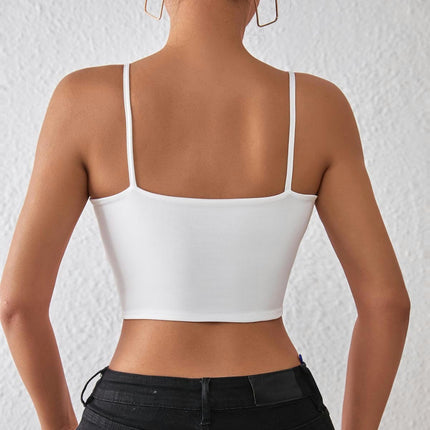 Women's Crop Cami Top Summer Sexy Slim Sleeveless Backless Spaghetti Strap Tank Top