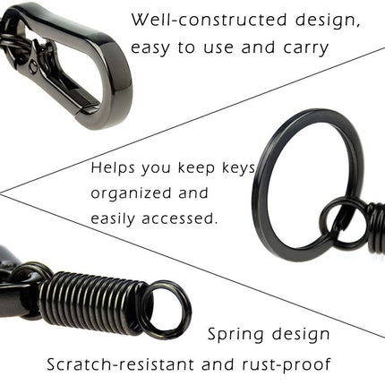 3 Pack Retro Key chain, Carabiner Shape Keychain, Simple Fashion Style Key Chain Ring Keyring Key Holder for Women and Men (Gun Color)