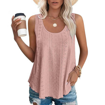 Womens Tank Tops Summer Casual Crew Neck Sleeveless s Top Loose Fit Shirts