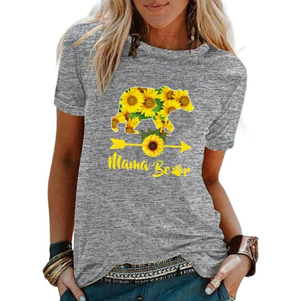 Women's Graphic Print Tops Casual Short Sleeve Summer Crew Neck T Shirt