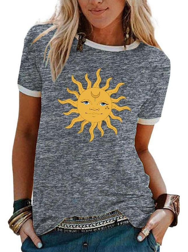 Women's Summer T-Shirt Graphic Tees Funny Printed Casual Short Sleeve Crewneck Tops