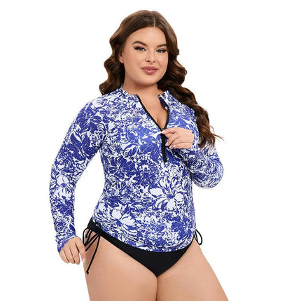 Women's 3 Piece Swimsuit Sexy Push Up Floral Printed Bikini Set with Kimono Cover Ups