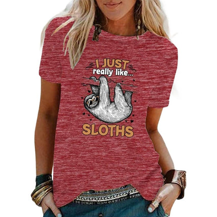 Women's Funny Graphic Print Tee Short Sleeve Crew Neck T Shirt Casual Summer Tops