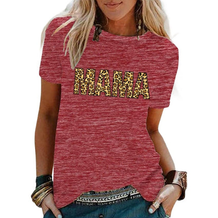 Womens Summer Casual T Shirts Letter Print Short Sleeve Tops Loose Fit Crewneck Top