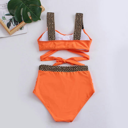 Sexy Bikini Sets for Women High Cut 2 Piece Thong Swimsuit Twist Knot Ruched Swimwear