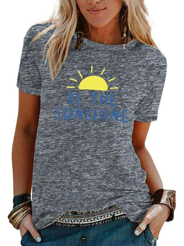Graphic Tees for Women Short Sleeve Summer Tops Funny Letter Printed Casual T Shirts