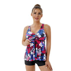 Navy Blue Red Flower / Small