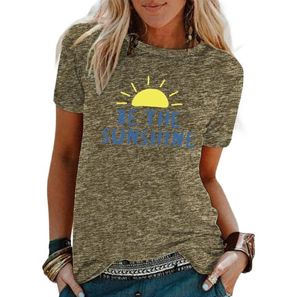 Graphic Tees for Women Short Sleeve Summer Tops Funny Letter Printed Casual T Shirts