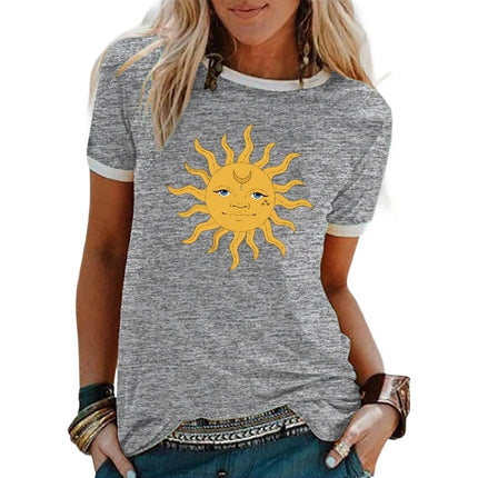 Women's Summer T-Shirt Graphic Tees Funny Printed Casual Short Sleeve Crewneck Tops